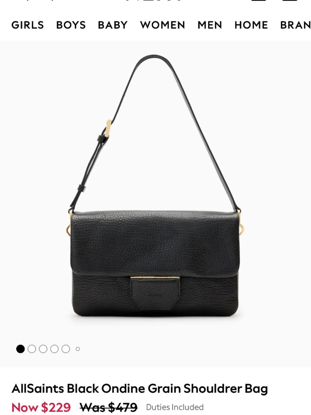 All saints leather handbag